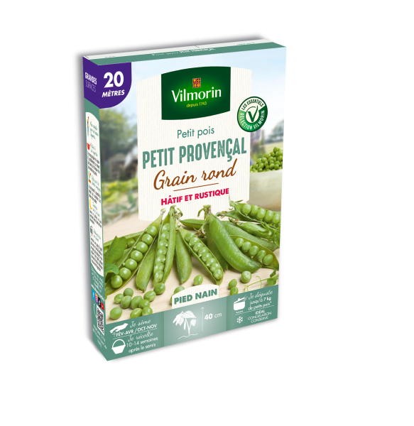 Légumes Secs - Pois Nain à Grain Rond Petit Provencal - 20 m - PACKAGING_3D_RECTO